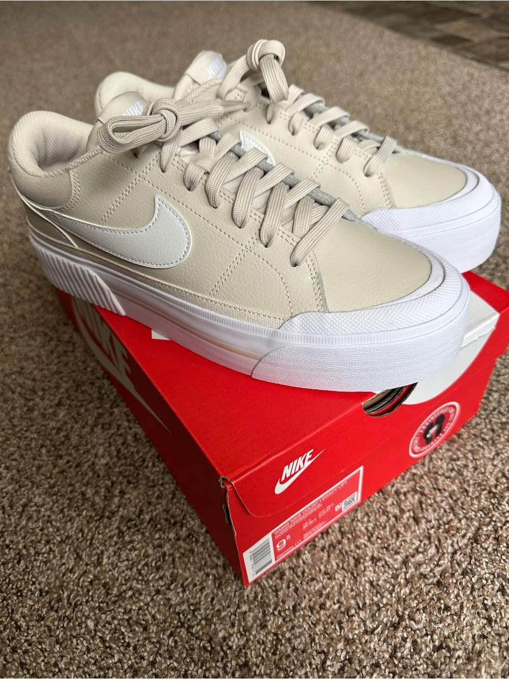 Nike Court Legacy Lift - Light Orewood Brown/Phantom/White - Size 9.5